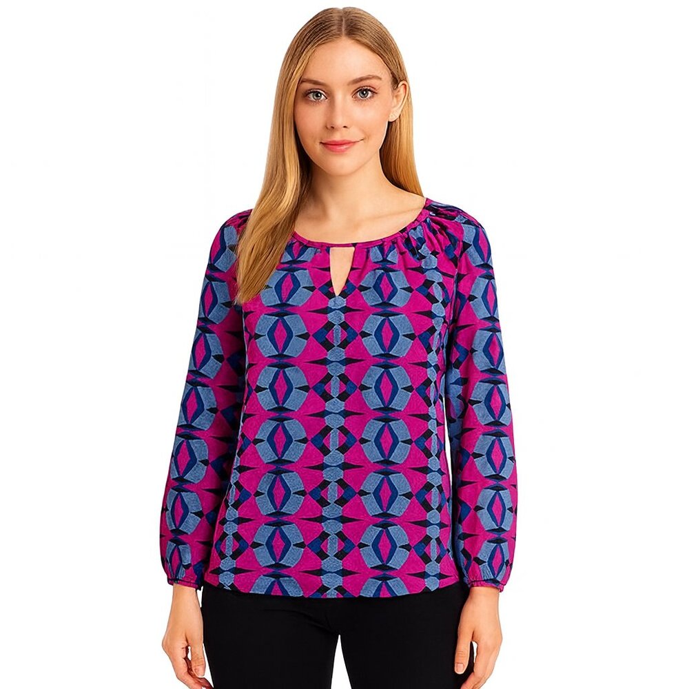 Cuddy Walker Small Peep Hole Multi Color Atlantis Blouse